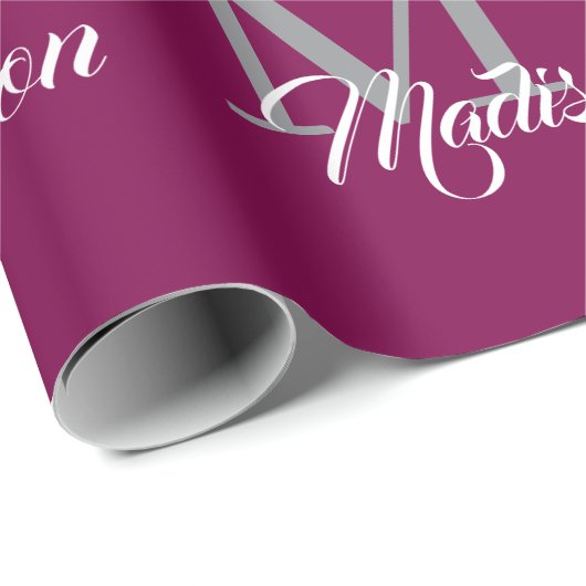 Elegant monogram inpakpapier – gepersonaliseerd (Rol Hoek)