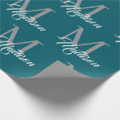 Elegant monogram inpakpapier – gepersonaliseerd (Hoek)