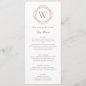 Elegant Monogram Insignia Bruiloft Menu (Voorkant)