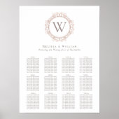 Elegant Monogram Insignia Wedding Seating Seating Poster (Voorkant)