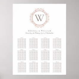 Elegant Monogram Insignia Wedding Seating Seating Poster