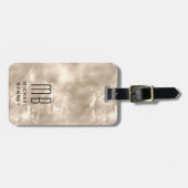 Elegant monogram ivoor bagagelabel (Voorkant horizontaal)