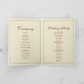 Elegant Monogram Ivoorkleurig Beige Trouwceremonie Programma (Binnen)