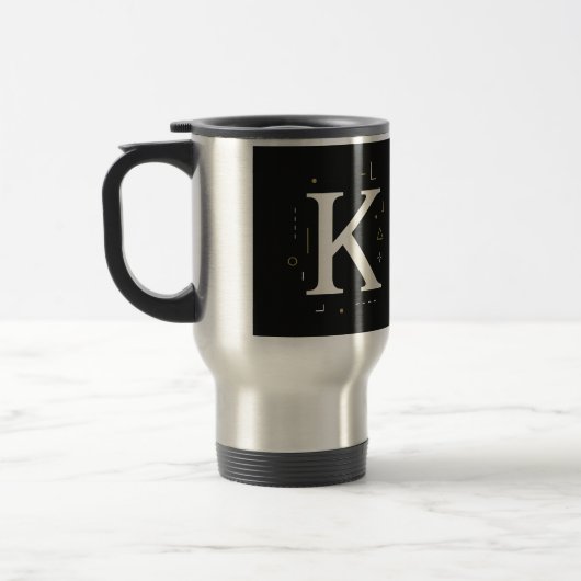Elegant Monogram K Mok – gepersonaliseerde koffieb (Links)