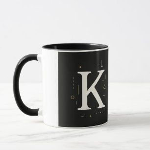 Elegant Monogram K Mok – gepersonaliseerde koffieb