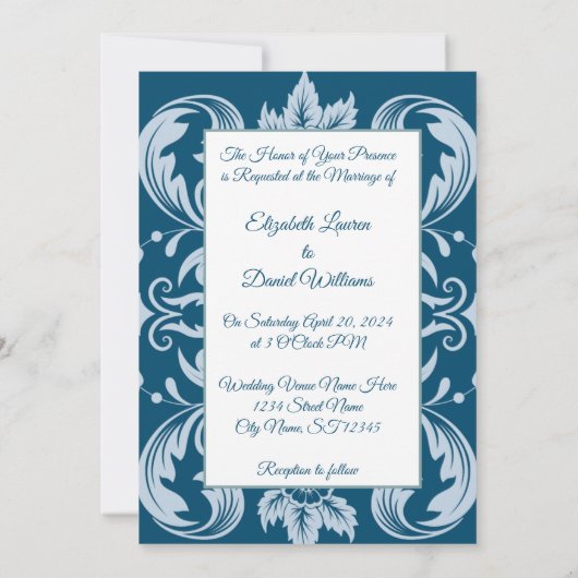 Elegant Monogram Kaart (Achterkant)