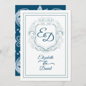 Elegant Monogram Kaart (Voorkant / Achterkant)