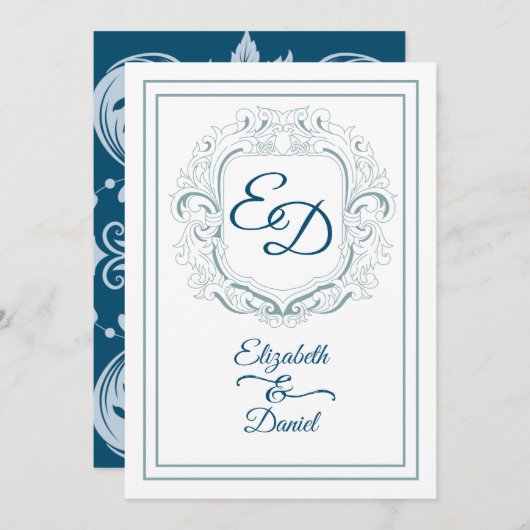 Elegant Monogram Kaart (Voorkant / Achterkant)