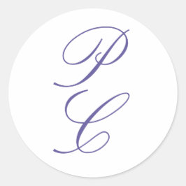 Elegant Monogram Kalligrafie Trouwen Ronde Sticker