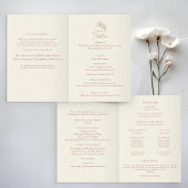 Elegant Monogram katholieke bruiloft Mass Ceremony Programma