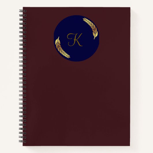 Elegant monogram kersenkleurig Notitieboek (Voorkant)