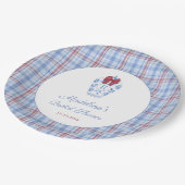 Elegant Monogram Kerst Bruiloftsfeest Papieren Bordje (Gekanteld)