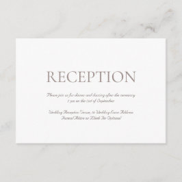 Elegant Monogram Klassieke Bruiloft Receptie Informatiekaartje