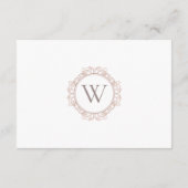 Elegant Monogram Klassieke Bruiloft Receptie Informatiekaartje (Achterkant)
