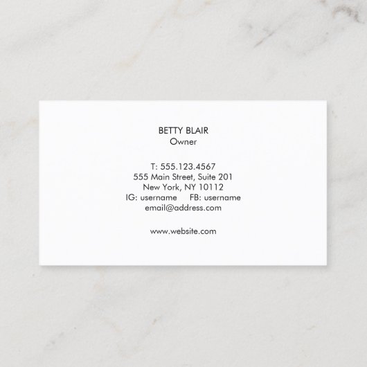 Elegant Monogram, Kleurrijke Bloemen, Goud Visitekaartje (Achterkant)