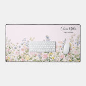 Elegant Monogram Kleurrijke Bloementuin Bloemstuk Bureaumat (Keyboard & Muis)