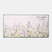 Elegant Monogram Kleurrijke Bloementuin Bloemstuk Bureaumat (Voorkant)