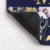 Elegant Monogram Kleurrijke Wildflower Tuin Bloeme Muismat (Hoek)