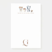 Elegant Monogram Koffie Post-it® Notes (Voorkant)