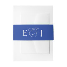Elegant Monogram Koninklijk Blauwe Huwelijk