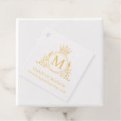 Elegant, Monogram, Koninklijk, Kroon, Logo Bedankjes Labels (Met doos)