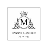 Elegant, Monogram, Koninklijk, Kroon, Logo Bruilof Rubberstempel (Afrduk)