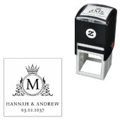Elegant, Monogram, Koninklijk, Kroon, Logo Bruilof Zelfinktende Stempel (In situ)