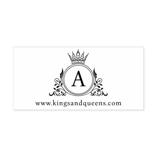 Elegant, Monogram, Koninklijk, Kroon, Logo Rubberstempel (Afrduk)
