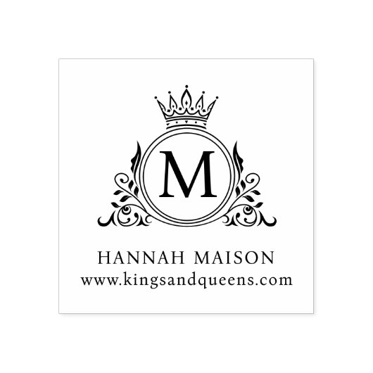 Elegant, Monogram, Koninklijk, Kroon, Logo Rubberstempel (Afrduk)