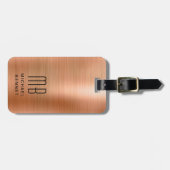 Elegant monogram koper bagagelabel (Voorkant horizontaal)