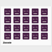 Elegant Monogram Koppels vierkant Vierkante Sticker (Vel)