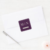 Elegant Monogram Koppels vierkant Vierkante Sticker (Envelop)