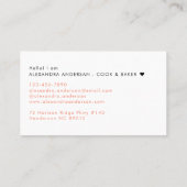 Elegant Monogram Koraal Roze Zwart Script Naam Visitekaartje (Achterkant)