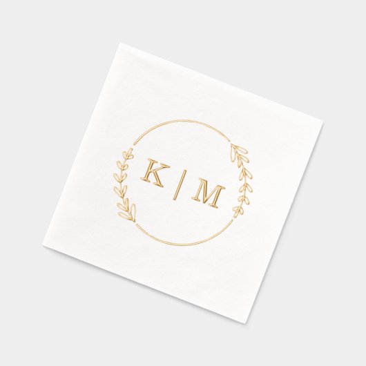 Elegant Monogram krans bruiloft Folie Servetten (Links)