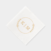 Elegant Monogram krans bruiloft Folie Servetten (Rechts)