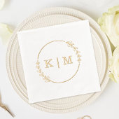 Elegant Monogram krans bruiloft Folie Servetten