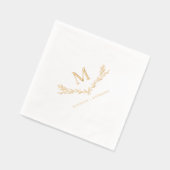 Elegant Monogram krans bruiloft Folie Servetten (Links)