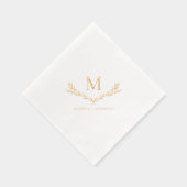 Elegant Monogram krans bruiloft Folie Servetten (Rechts)