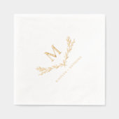 Elegant Monogram krans bruiloft Folie Servetten (Voorkant)