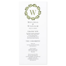 Elegant Monogram Krans Groen Blad Bruiloft