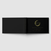 Elegant Monogram Krans Huwelijk Echt Gastenboek (Volledig)