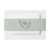 Elegant Monogram Krans Wijze Uitnodigingen Wikkel (Voorkant Voorbeeld)