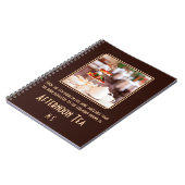 Elegant monogram kunst deco namiddagthee foto notitieboek (Linkerzijde)