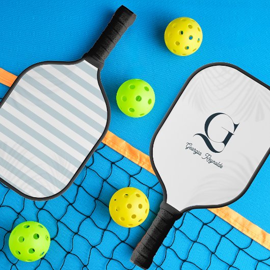 Elegant Monogram | Kust Palm Design Pickleball Paddle