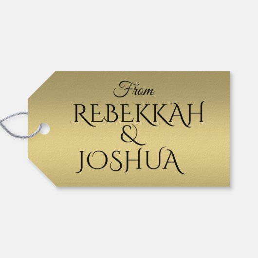 Elegant Monogram Label Cadeaulabel (Achterkant Horizontaal)