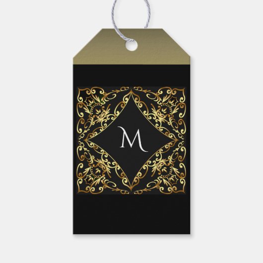 Elegant Monogram Label Cadeaulabel (Voorkant)