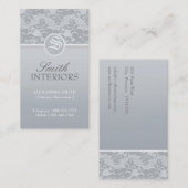 Elegant Monogram Lace Visitekaartjes (Voorkant / Achterkant)
