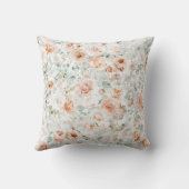 Elegant Monogram Landelijke Roos Bloemengroen Kussen (Achterkant)