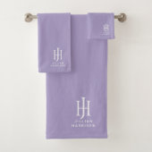 Elegant monogram lavendel bad handdoek (Insitu)