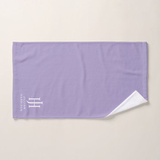 Elegant monogram lavendel bad handdoek (Handdoek)